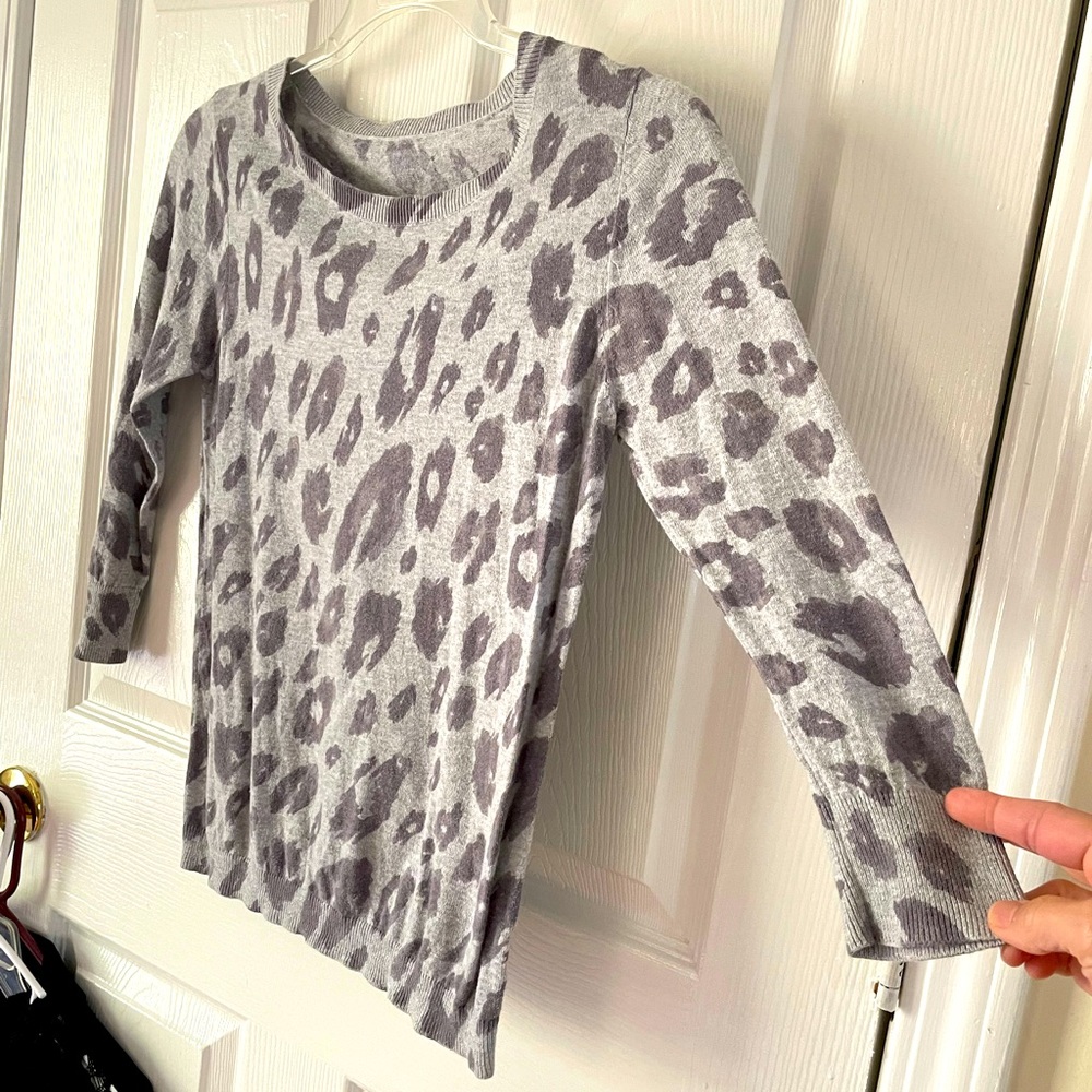 Animal Print grays 3/4 lightweight sweater cute sexy fun dress up or down date